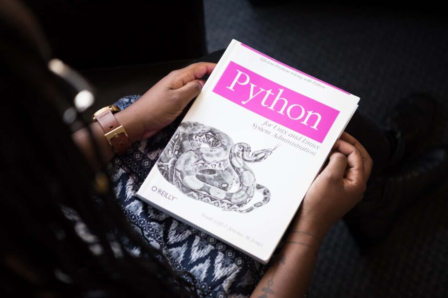 Women learning Python programming